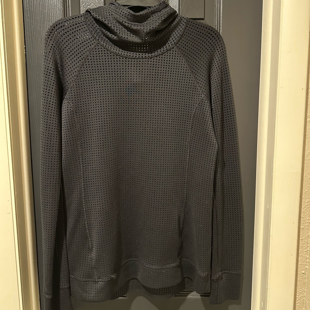 CALIA by Carrie Underwood Black Funnel neck, Mesh Hoodie